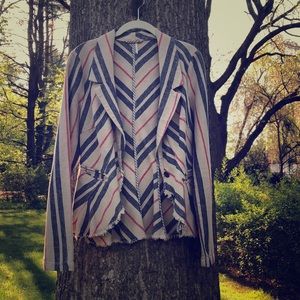 Navy and Red striped blazer